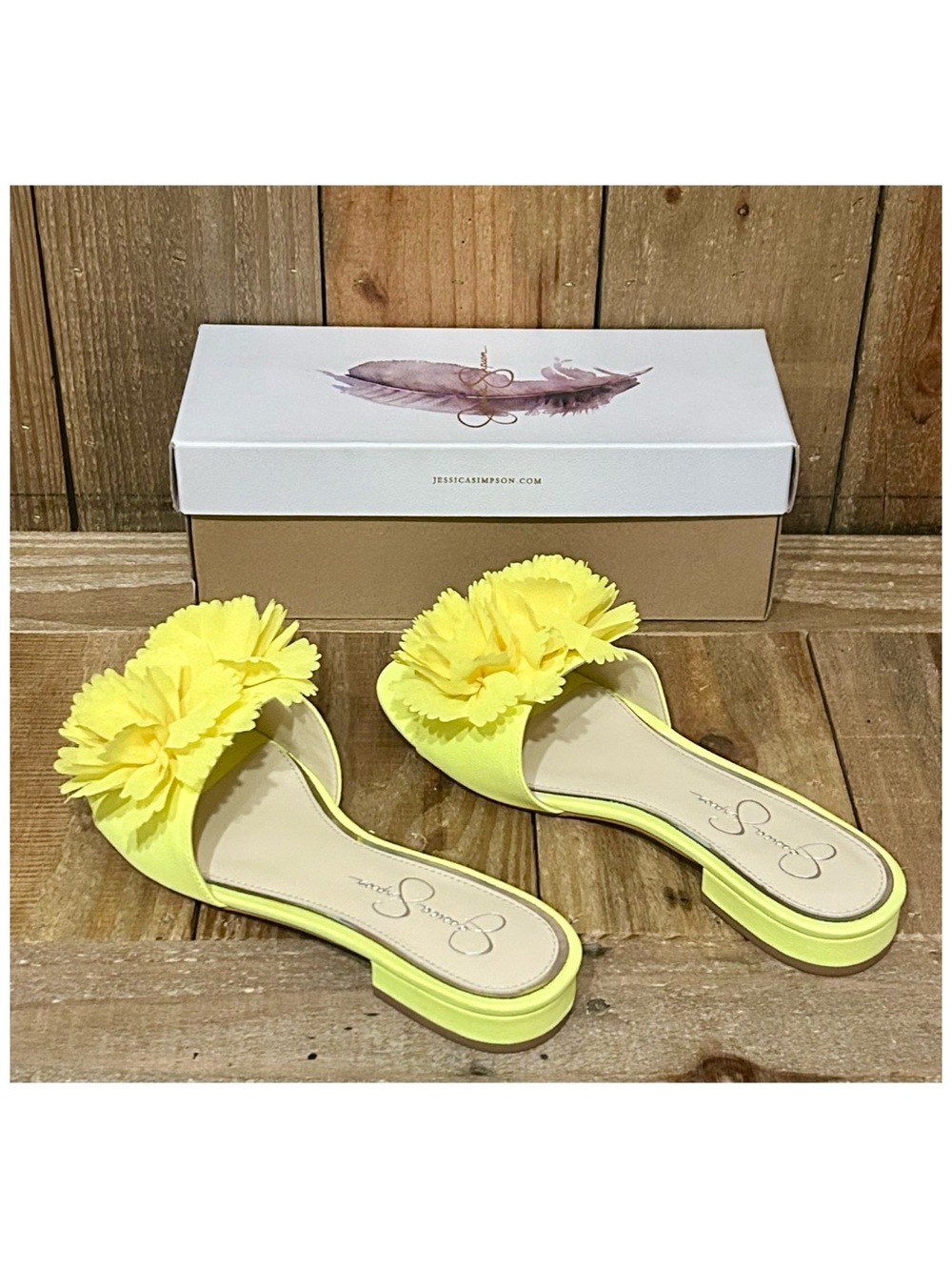 Jessica Simpson Leather Caralin Slide Sandals. - Picture 5 of 16